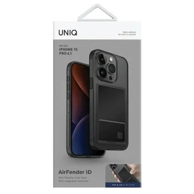 Cover Iphone 15 Pro Air Fender Uniq - Smoked (Grey Tinted)